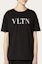 Shop (W) 발렌티노 블랙 로고 프린트 컬러 블록 크루넥 티셔츠 TB3MG07D3V60NI