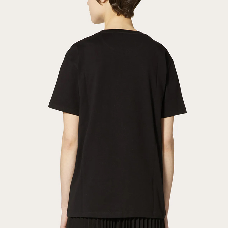 Purchase (W) 발렌티노 블랙 로고 프린트 컬러 블록 크루넥 티셔츠 TB3MG07D3V60NI