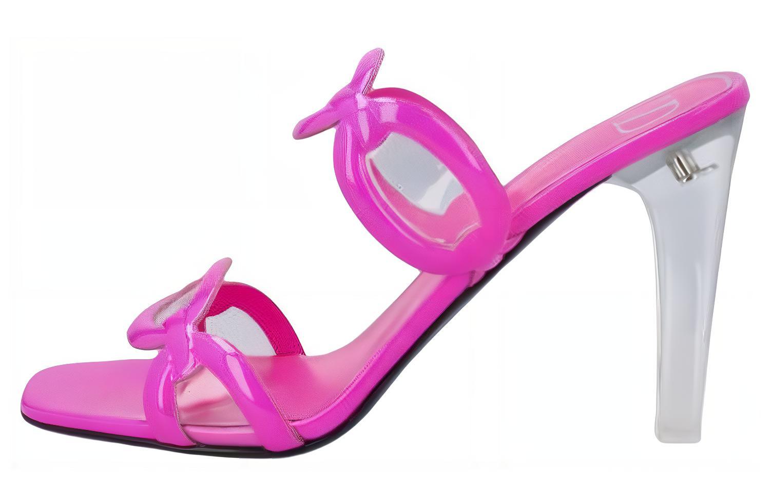 Buy Valentino瓦倫蒂諾 粗跟方頭 時尚涼鞋 女款 粉色