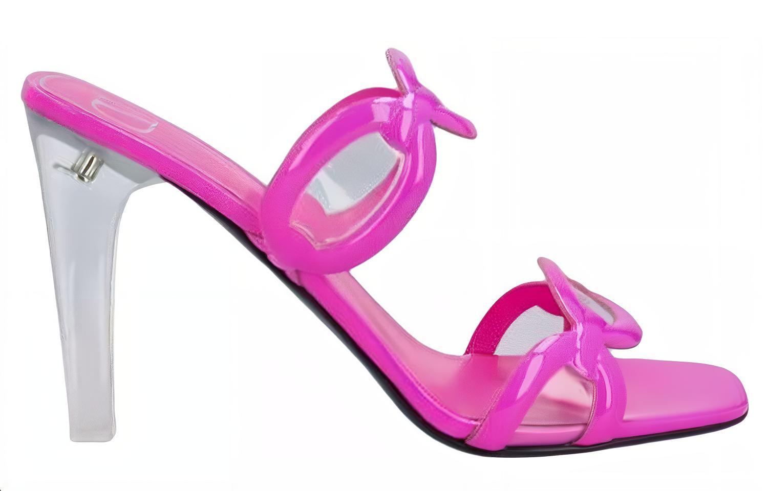 Order Valentino瓦倫蒂諾 粗跟方頭 時尚涼鞋 女款 粉色