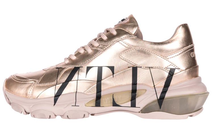 (W) Valentino Bounce 'VLTN Logo - Metallic Blush Pink'