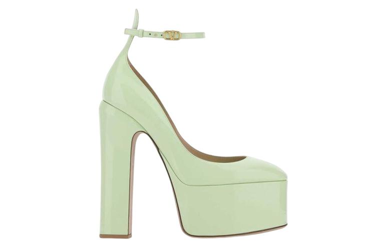(W) Valentino Buckle 'Fashion Chunky High Heel Green' 圖 2