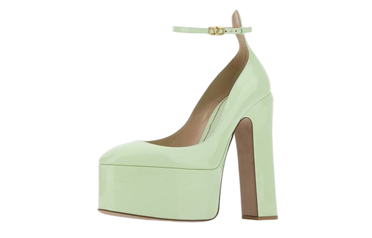 (W) Valentino Buckle 'Fashion Chunky High Heel Green' 圖 3