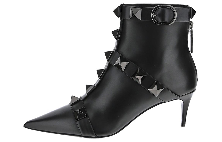 (W) Valentino Calfskin Ankle Boot 'Black Fashion Casual'
