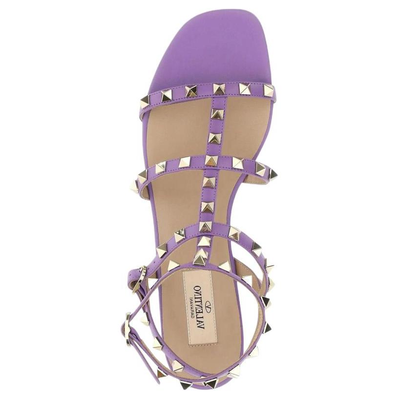 (W) Valentino Calfskin Buckle Flat 'Fashion Slides Purple' 圖 5