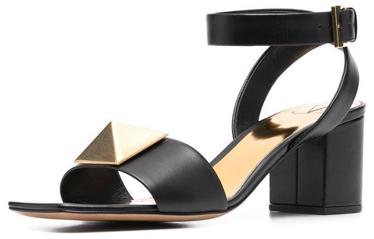 (Women) Valentino Calfskin Buckle Sandals 'Black' 1W2S0EI4CYI0NO