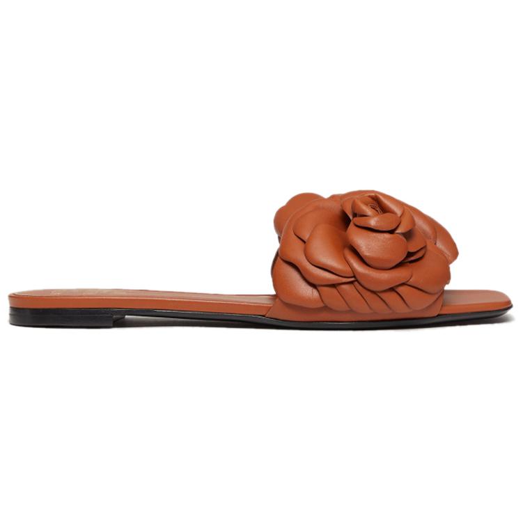 (W) Valentino Calfskin Flat Sandal 'Brown' 圖 2