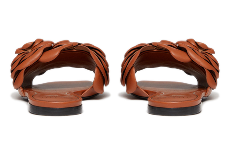 (W) Valentino Calfskin Flat Sandal 'Brown' 圖 5