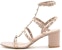 (W) Sandal Tumit Blok Terbuka Kulit Betis Valentino 'Merah Jambu' 1W2S0491VBPP45