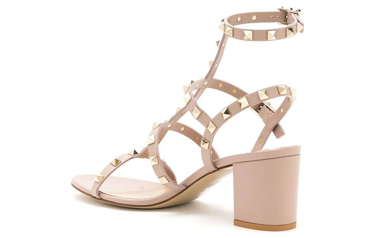 Lookbook (W) (女性) ヴァレンティノ カーフスキン オープントゥ バックル ブロックヒール サンダル 'ピンク' 1W2S0491VBPP45 1W2S0491VBPP45