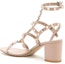 Lookbook (W) Sandal Tumit Blok Terbuka Kulit Betis Valentino 'Merah Jambu' 1W2S0491VBPP45