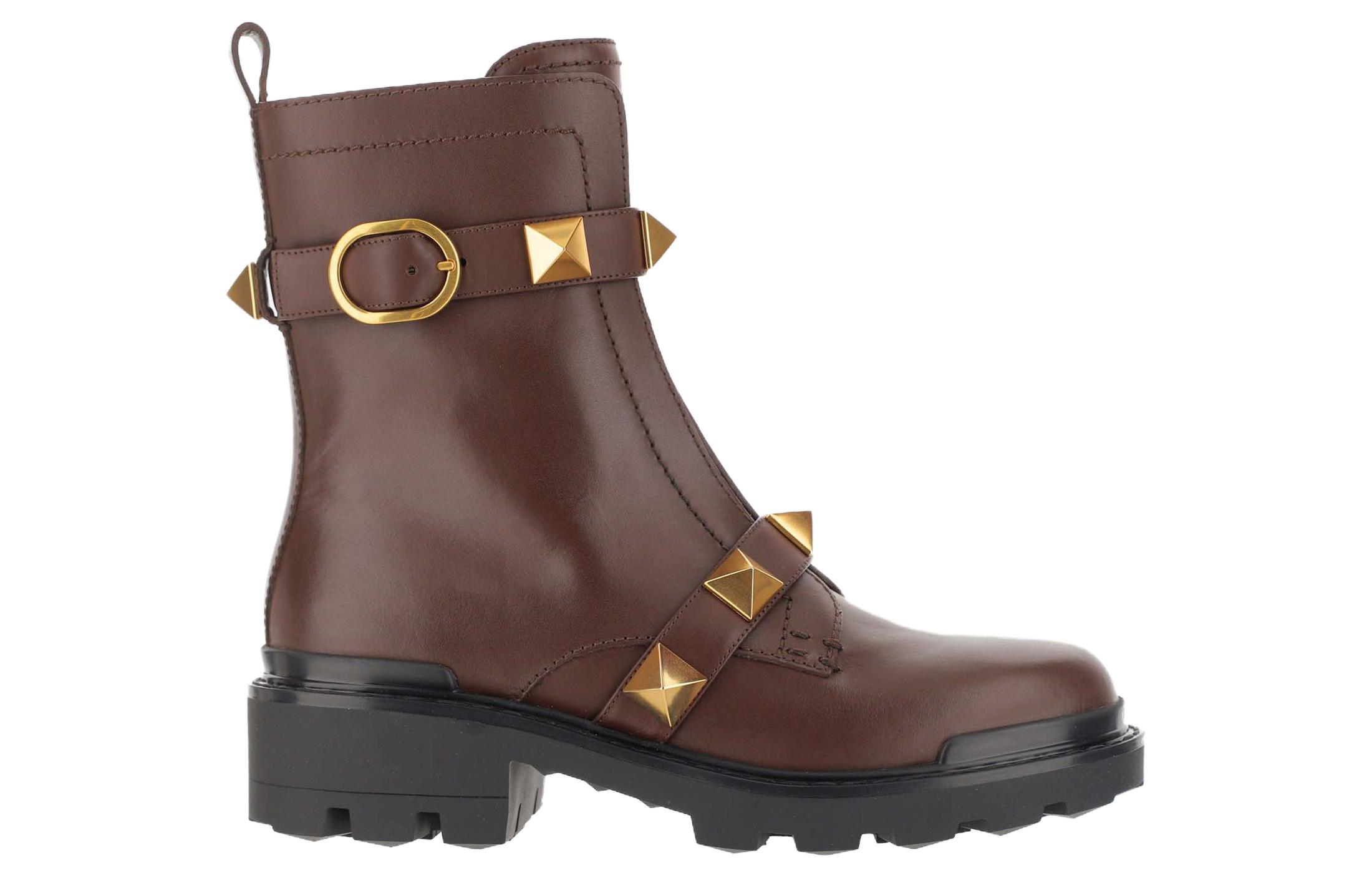 (W) Valentino Calfskin Stud Ankle Boot 'Brown' 圖 2