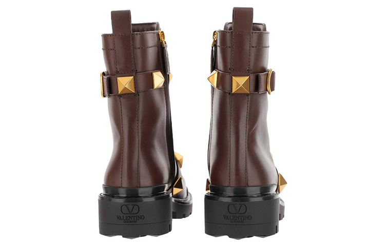 (W) Valentino Calfskin Stud Ankle Boot 'Brown' 圖 4