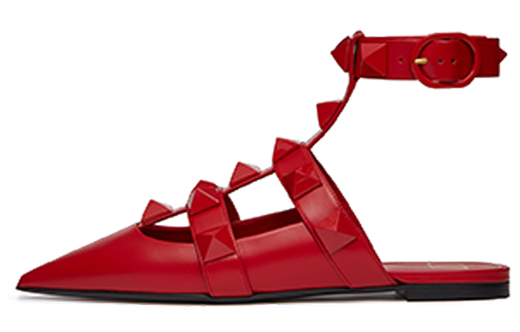 (Women) Valentino Calfskin Studded Ballet Flat Sneaker 'Red' WW2S0BY5GWIJU5