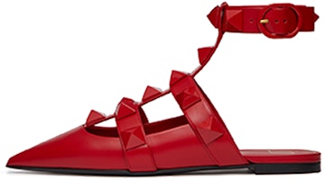 (Women) Valentino Calfskin Studded Ballet Flat Sneaker 'Red' WW2S0BY5GWIJU5 (Women) Valentino Calfskin Studded Ballet Flat Sneaker 'Red' WW2S0BY5GWIJU5