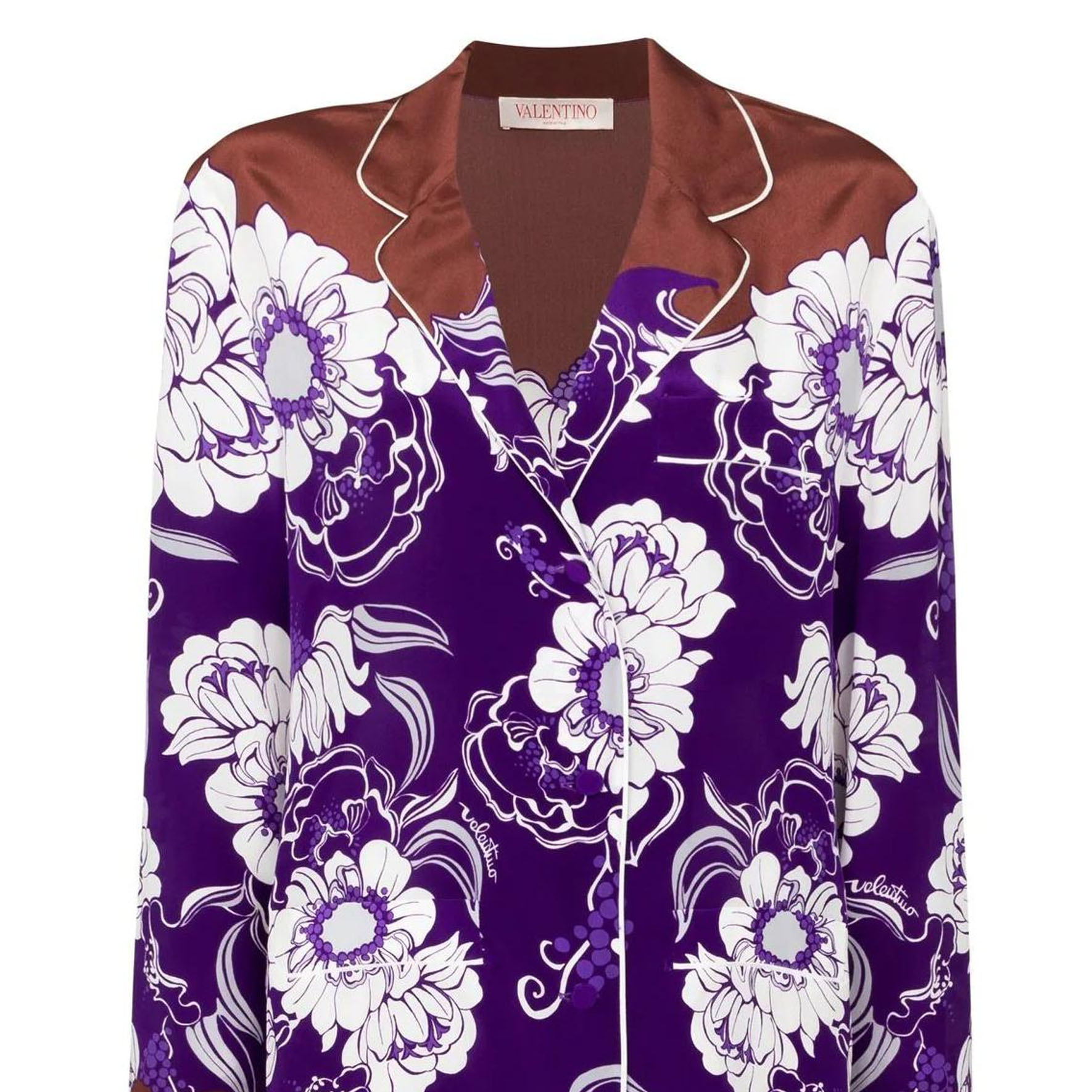 Details for (W) Valentino Daisyland紫色花卉印花单排扣女士衬衫 BAB3R5776PNJ