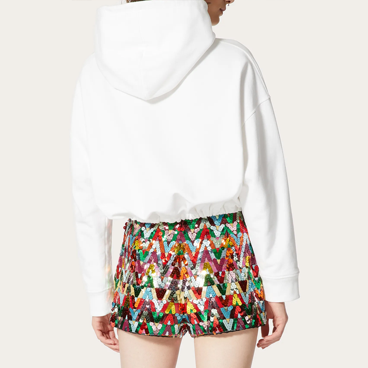 (Women) Valentino Embroidered Logo Knit Hoodie White XB3MF16H7210BO 圖 6