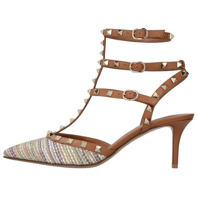 (W) Valentino Fashion Buckle Stiletto 'Brown'