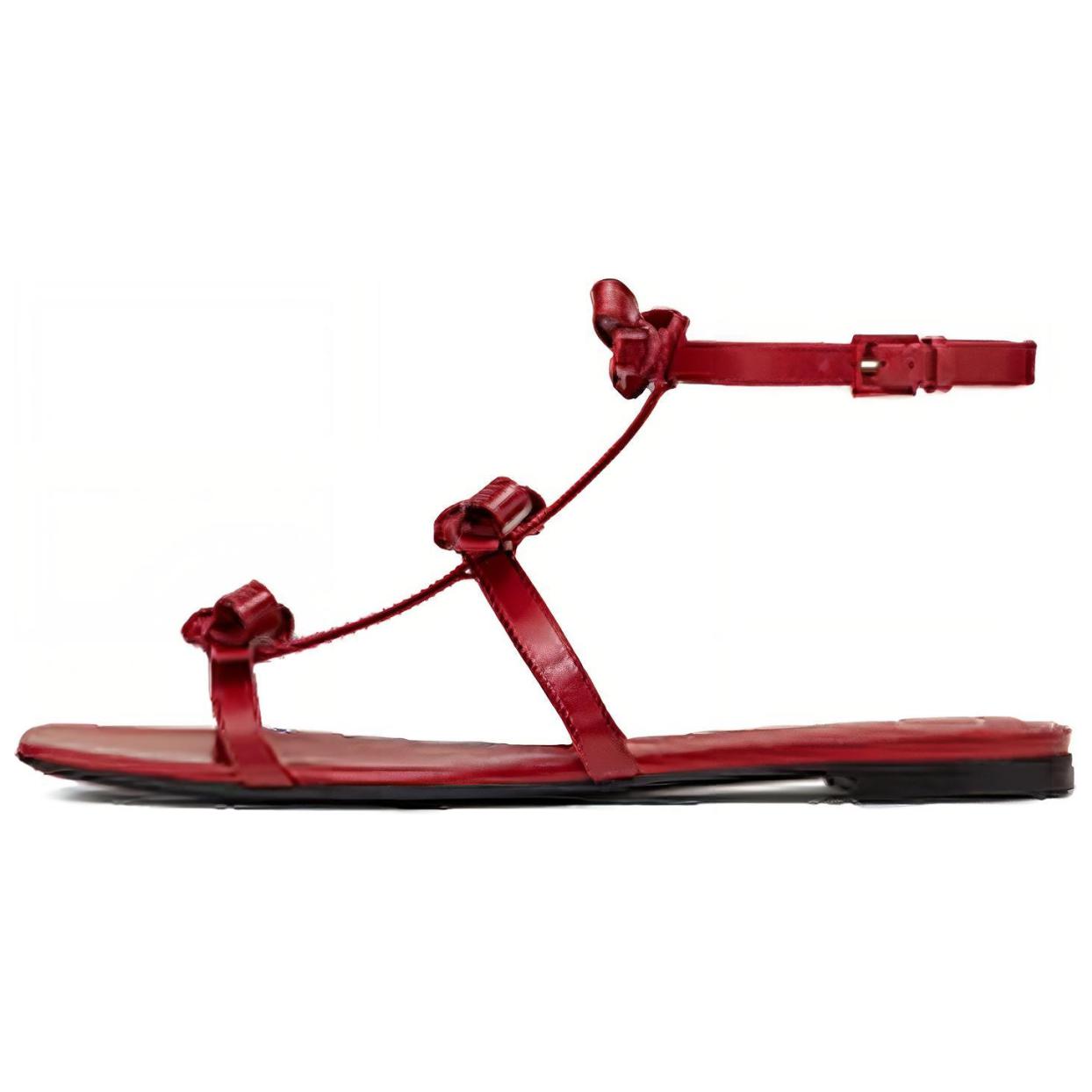 (W) Valentino Flat Sandal 'French Bow Red'