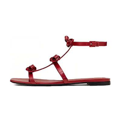 (W) Valentino Flat Sandal 'French Bow Red'