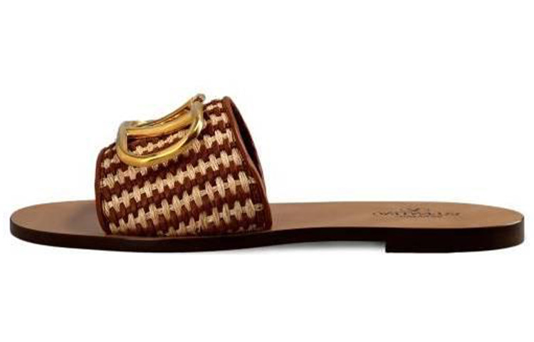 (W) Valentino Flat Slide 'Fashion Brown'