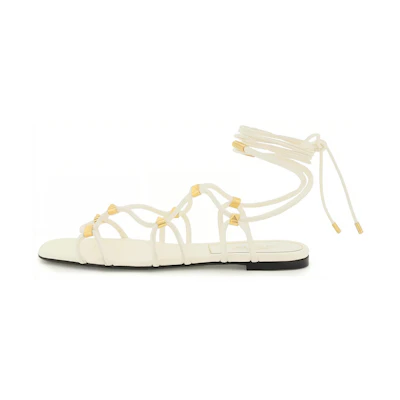 (W) Valentino Flat Strappy Open-Toe Slide 'White Fashion'