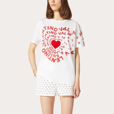 (W) Valentino FW21 Amore Heart Print Tee Putih Edisi Terhad 七夕. WB3MG14L6KRA33 Lookbook (W) Valentino FW21 Amore Heart Print Tee Putih Edisi Terhad 七夕. WB3MG14L6KRA33
