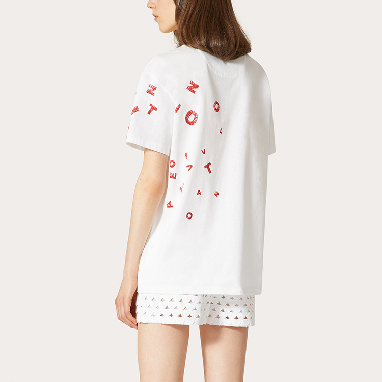 Shop (W) 발렌티노 FW21 아모레 하트 프린트 화이트 티 七夕 한정판. WB3MG14L6KRA33