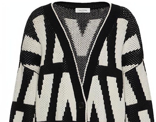 (W) Suéter Negro de Algodón Jacquard Valentino FW21. WB3KA02I6G40NA Sizing (W) Suéter Negro de Algodón Jacquard Valentino FW21. WB3KA02I6G40NA