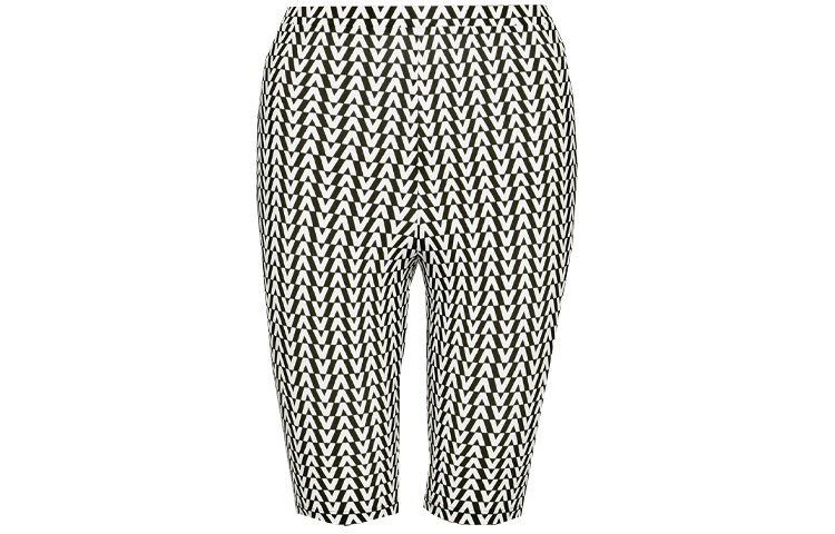 (Women) Valentino FW21 Black Stretch Knit Slim Shorts WB3MD03A6GG0NI