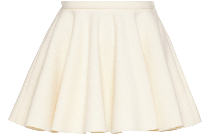 (Women) Valentino FW21 High-Waisted Mini A-Line Skirt Beige. WB0RA8826R6A03