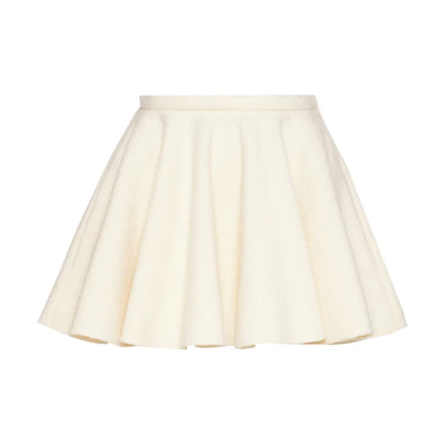 (Women) Valentino FW21 High-Waisted Mini A-Line Skirt Beige. WB0RA8826R6A03