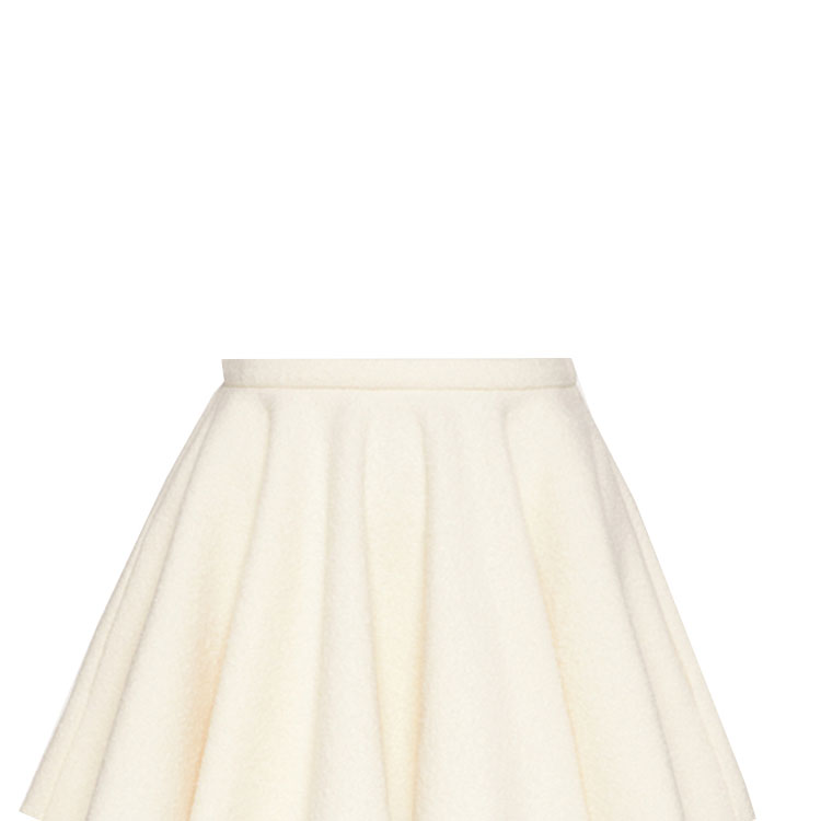 Sizing (W) Falda Mini Línea A de Talla Alta Valentino FW21 Beige. WB0RA8826R6A03