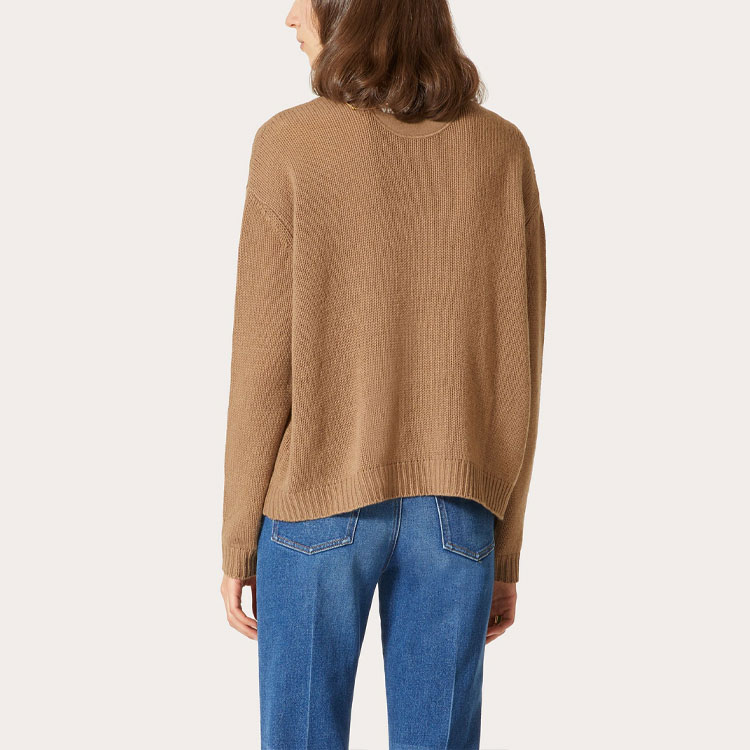 Shop (W) Valentino FW21 標誌細節羊絨高領毛衣 淺棕色 WB3KCC276MF954