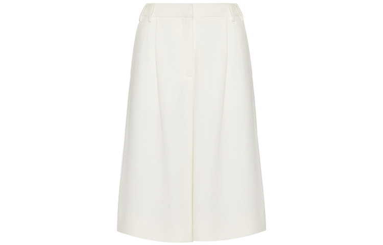 Order (Women) Valentino FW21 Loose Solid Wide-Leg Shorts Ivory White WB3RD0951MMA03