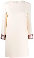 (Women) Valentino FW21 White Sequin Embroidered Long Sleeve Dress BVAQZ51CFO06 (Women) Valentino FW21 White Sequin Embroidered Long Sleeve Dress BVAQZ51CFO06