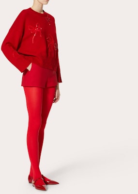 (Women) Valentino FW22 High-Waisted Straight Casual Shorts Red with Metal V Logo 2B3RF1V51CF157 Lookbook (Women) Valentino FW22 High-Waisted Straight Casual Shorts Red with Metal V Logo 2B3RF1V51CF157