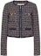Buy (W) Valentino FW22 Jaket Tweed Navy Blue Colorblock dengan Poket Zip 1B3CE2U07AHET6