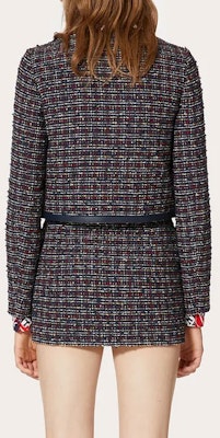 (W) Valentino FW22 Jaket Tweed Navy Blue Colorblock dengan Poket Zip 1B3CE2U07AHET6 Shop (W) Valentino FW22 Jaket Tweed Navy Blue Colorblock dengan Poket Zip 1B3CE2U07AHET6