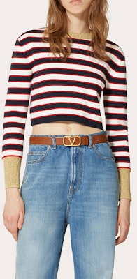 (W) Valentino FW22 红色金属条纹圆领毛衣. 1B3KC37B7DY7DD Lookbook (W) Valentino FW22 红色金属条纹圆领毛衣. 1B3KC37B7DY7DD