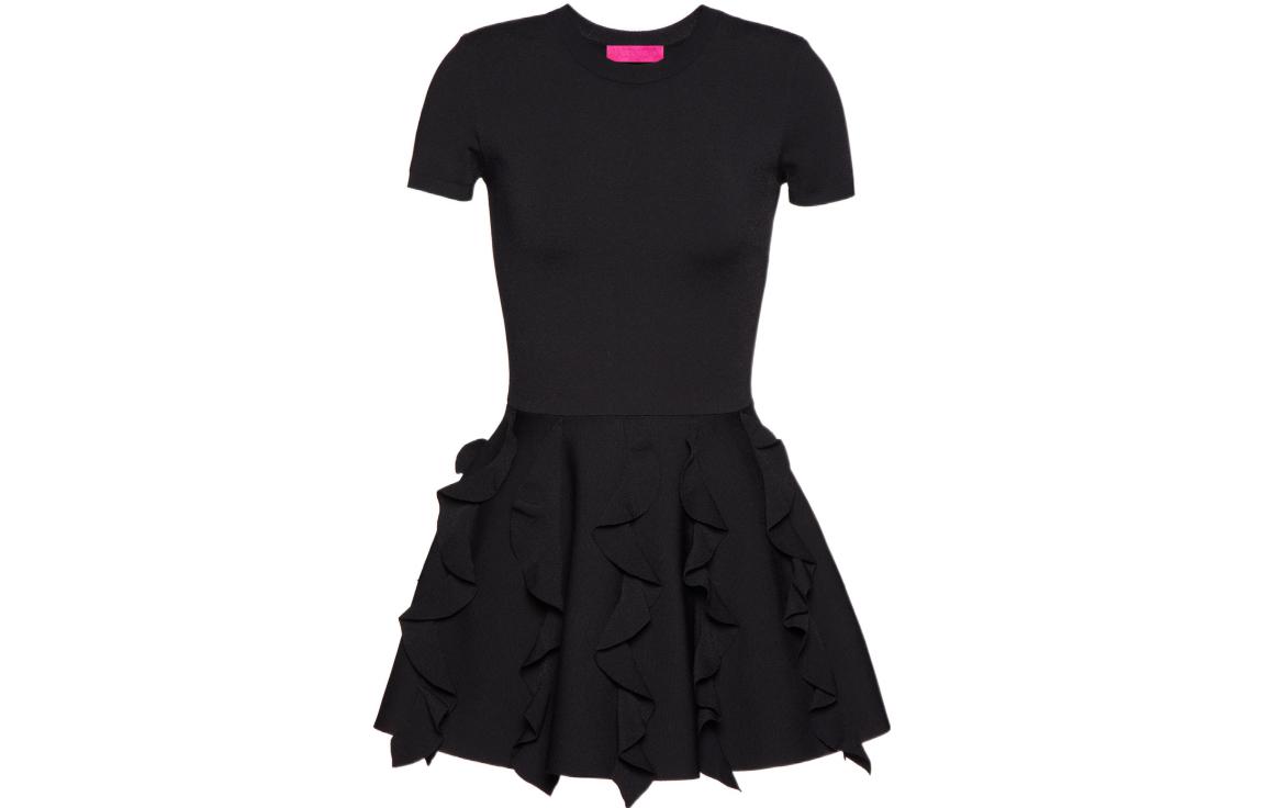 Order (W) Valentino FW22 修身純黑圓領短袖連衣裙. 1B0KD09A7K30NO