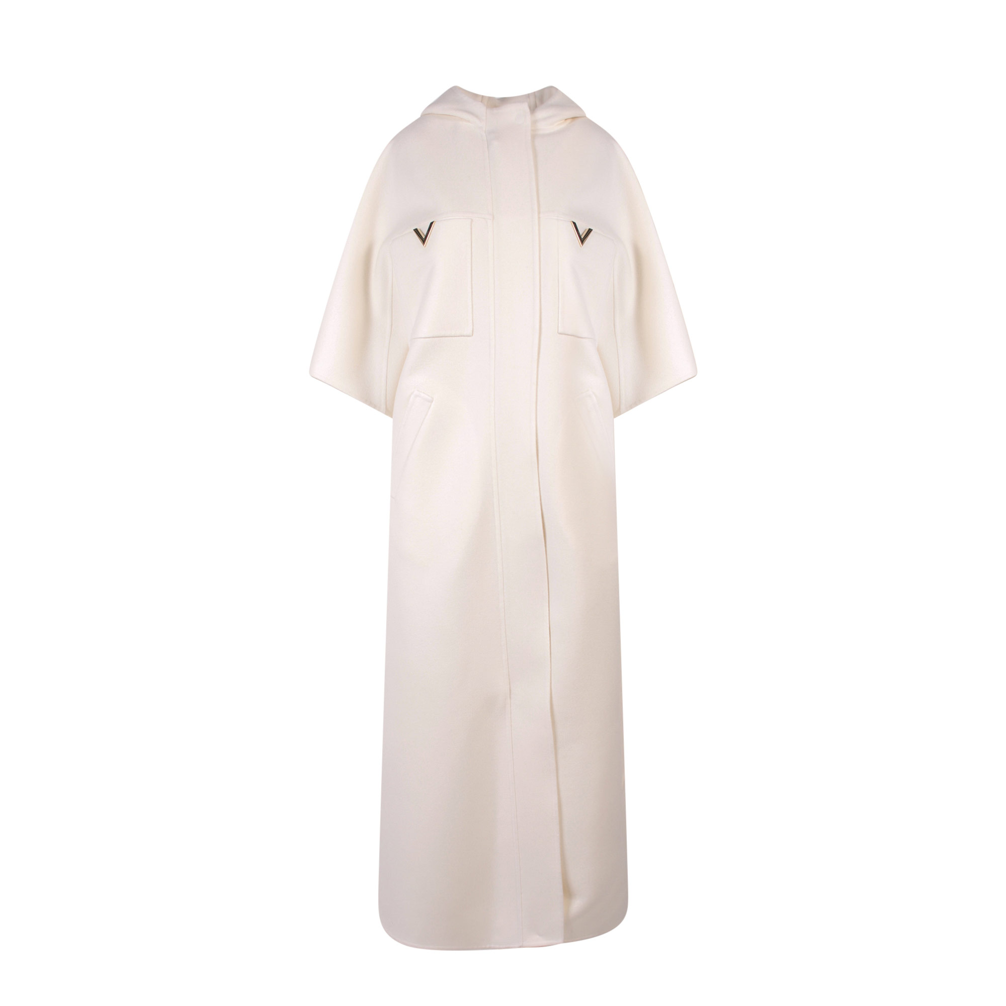 (Women) Valentino FW22  Solid Color Long Sleeve Hoodie Dress Off-White. 1B3CG3766JAA03