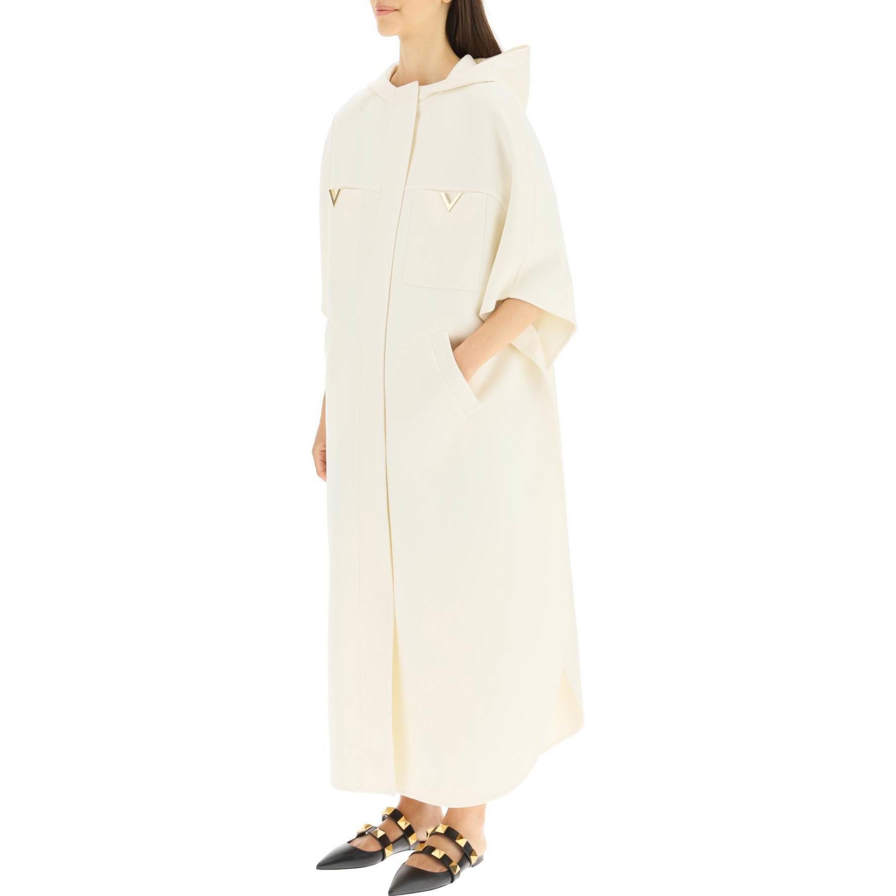 Purchase (Women) Valentino FW22  Solid Color Long Sleeve Hoodie Dress Off-White. 1B3CG3766JAA03