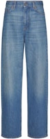 (Women) Valentino FW22 Washed Straight-Leg Casual Jeans Blue. BDD14V7MT-558 (Women) Valentino FW22 Washed Straight-Leg Casual Jeans Blue. BDD14V7MT-558