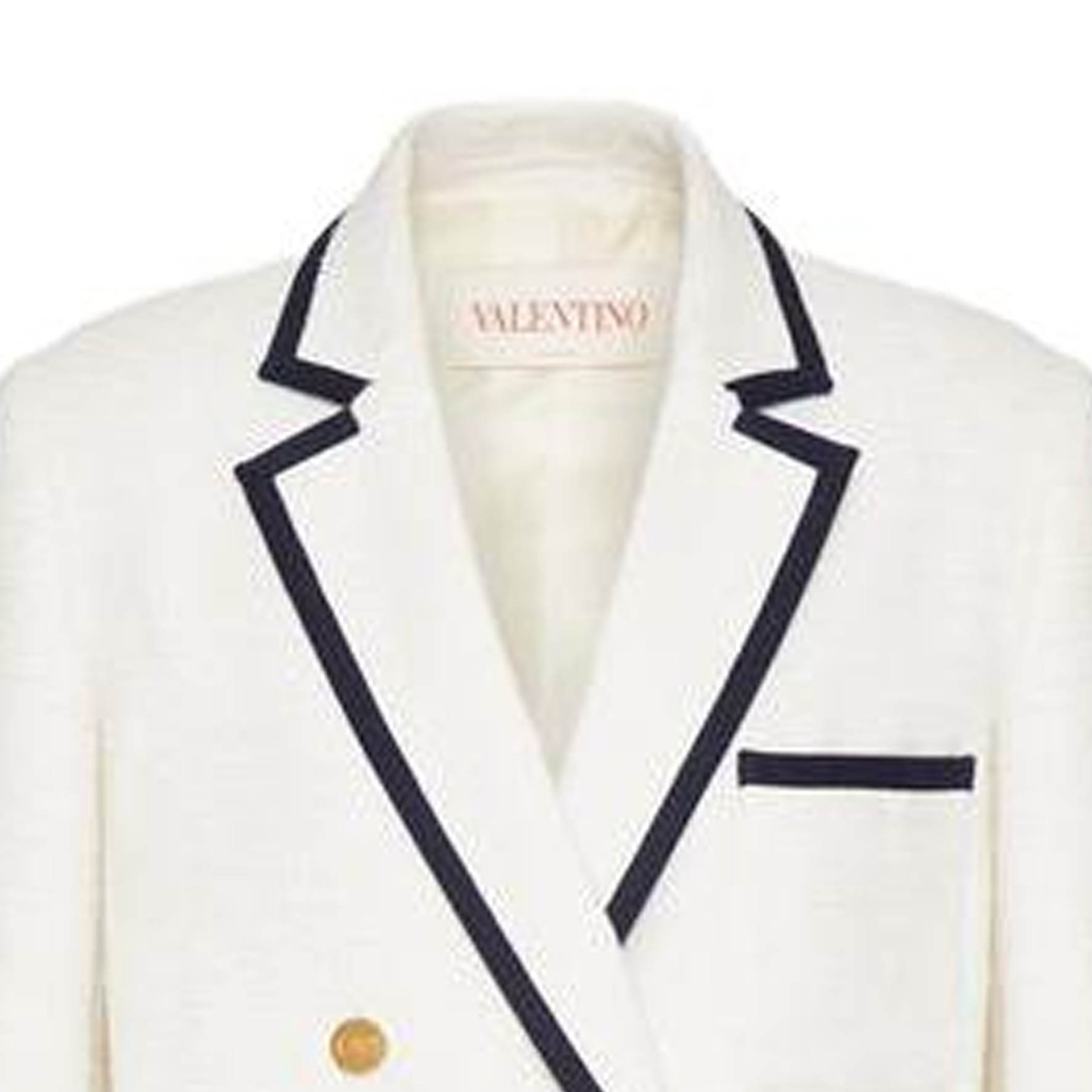 Details for (W) Valentino FW23 Blazer Kasual Putih Bergaris Double-Breasted. 3B3CEE607A66A1