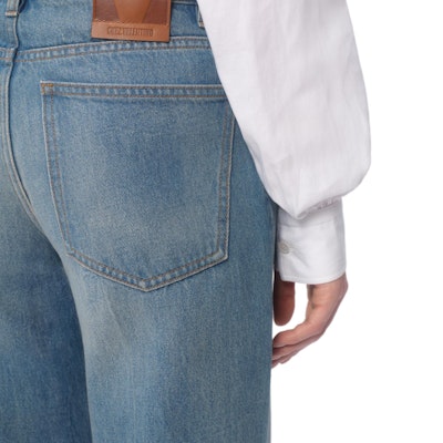 (W) Valentino FW24 藍色直筒牛仔褲配提花飾邊 6B3DD18X94V558 Sizing (W) Valentino FW24 藍色直筒牛仔褲配提花飾邊 6B3DD18X94V558