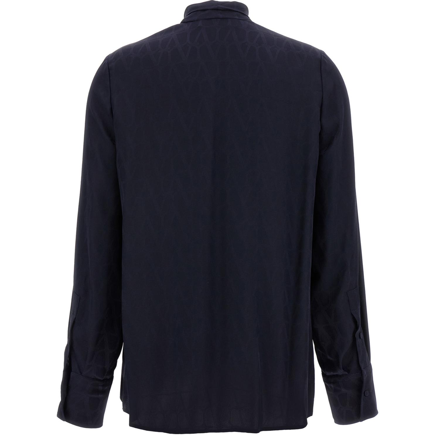 Lookbook (W) Valentino FW24 全版印花圍巾領海軍藍襯衫. BAB5T77TK598