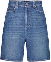 (Women) Valentino FW24 Solid Logo Bermuda Denim Shorts Womens Deep Denim Blue 5B3DD18F8SS558 (Women) Valentino FW24 Solid Logo Bermuda Denim Shorts Womens Deep Denim Blue 5B3DD18F8SS558