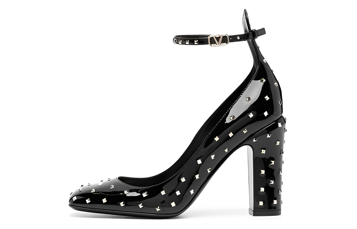 (Women) Valentino Garavani 'Black Buckle Block Heels' 2W2S0GH1MBY0NO