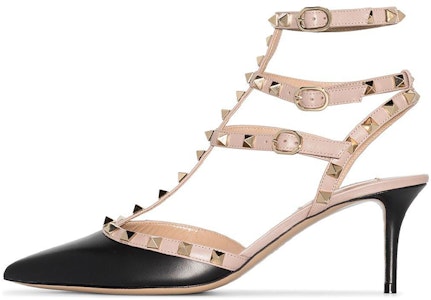 華倫天奴 Garavani 皮革 時尚綁帶高跟鞋 女款 黑色 Buy 華倫天奴 Garavani 皮革 時尚綁帶高跟鞋 女款 黑色